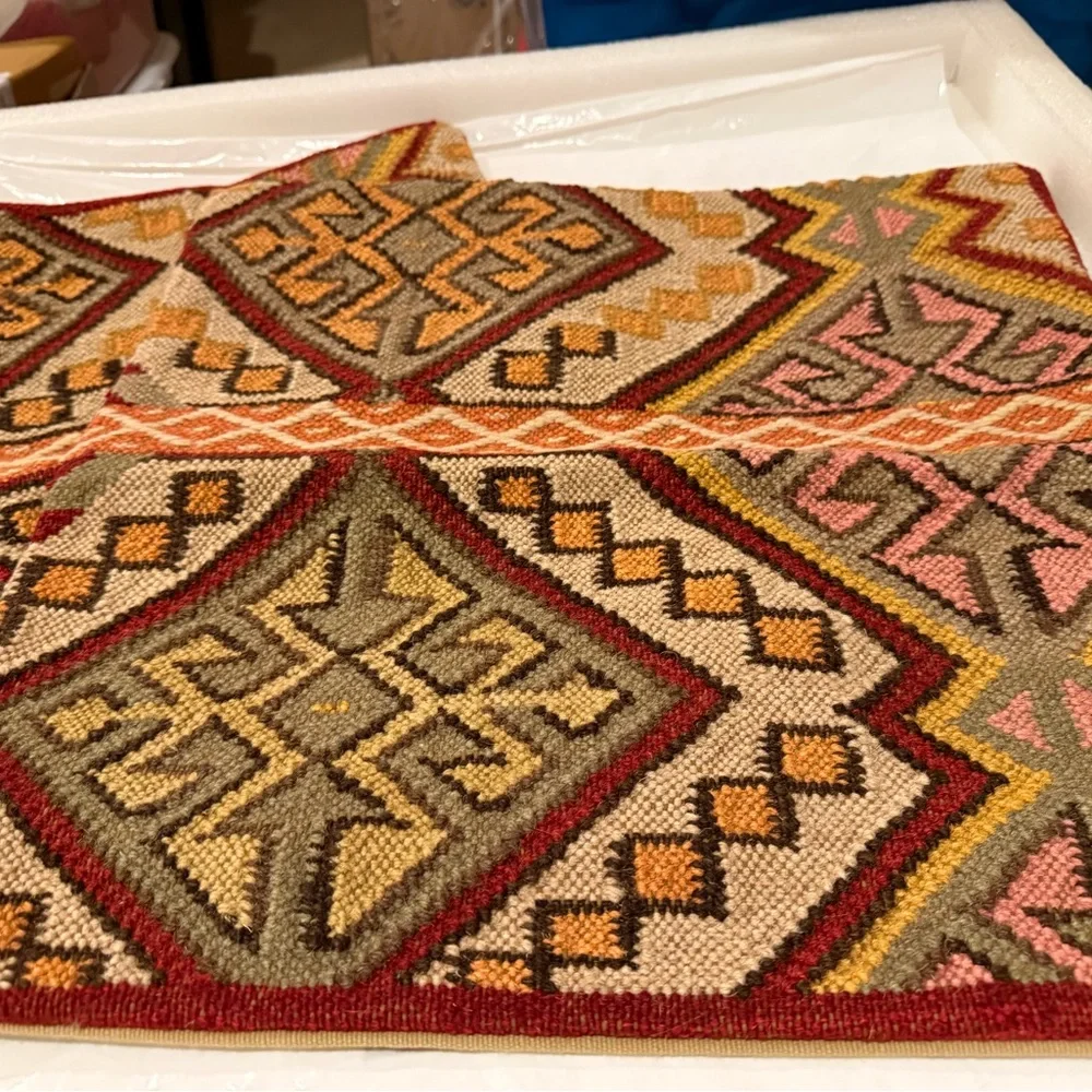 Pottery Barn Tribal Kashan Kilim Pillow Cover, Wool, 18” #2